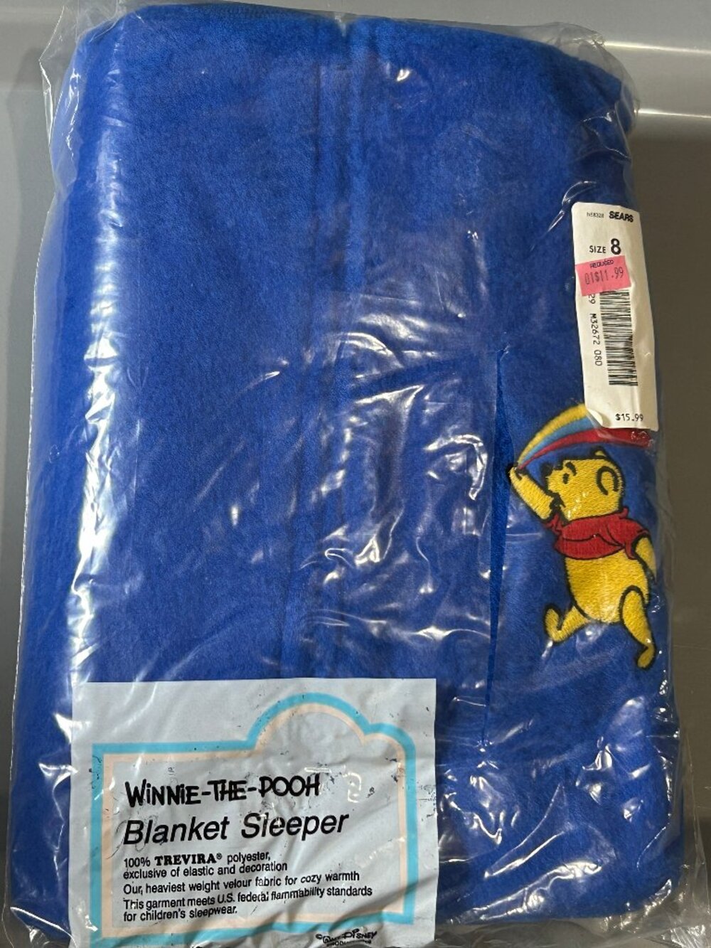 Vintage Sears Winnie the Pooh Disney Blanket Sleeper - Size 8